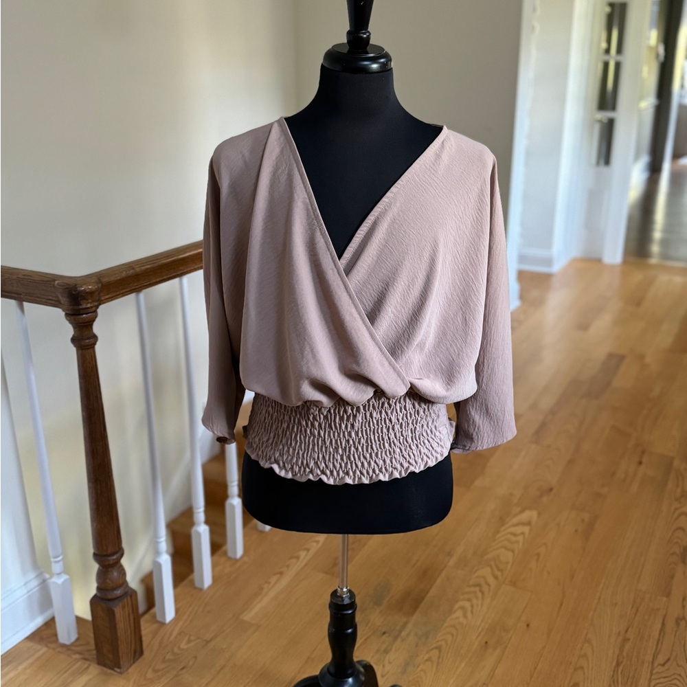 Chic Mauve Wrap Blouse